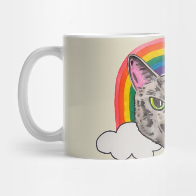 Kitty face with rainbow by deadblackpony